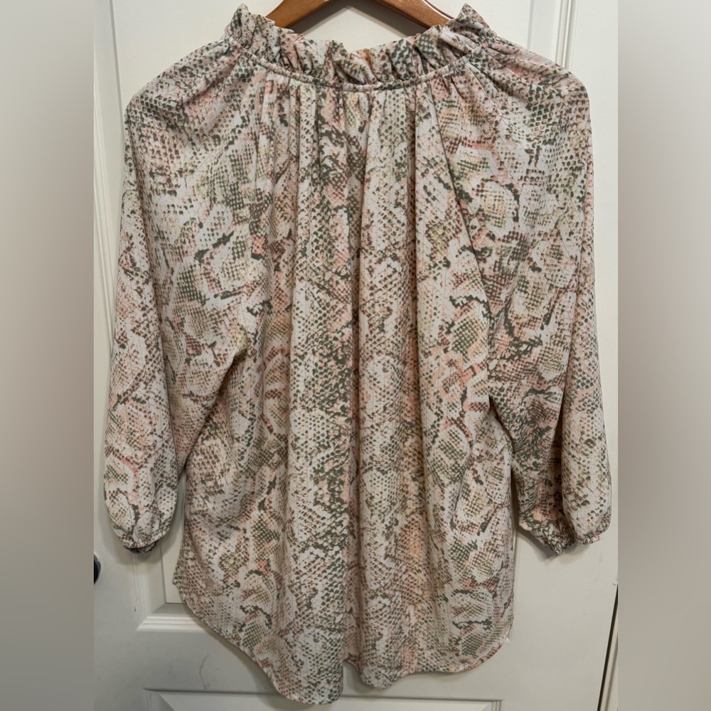 Ruby Rd. Multicolor Snake Print Blouse. Quarter L… - image 6